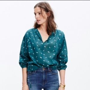 Madewell Emerald Feather top